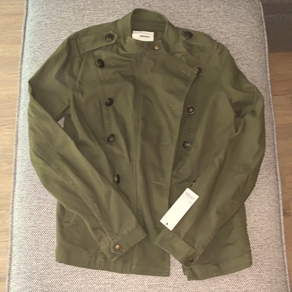 Army green double button military jacket NWT - Picture 2 of 4